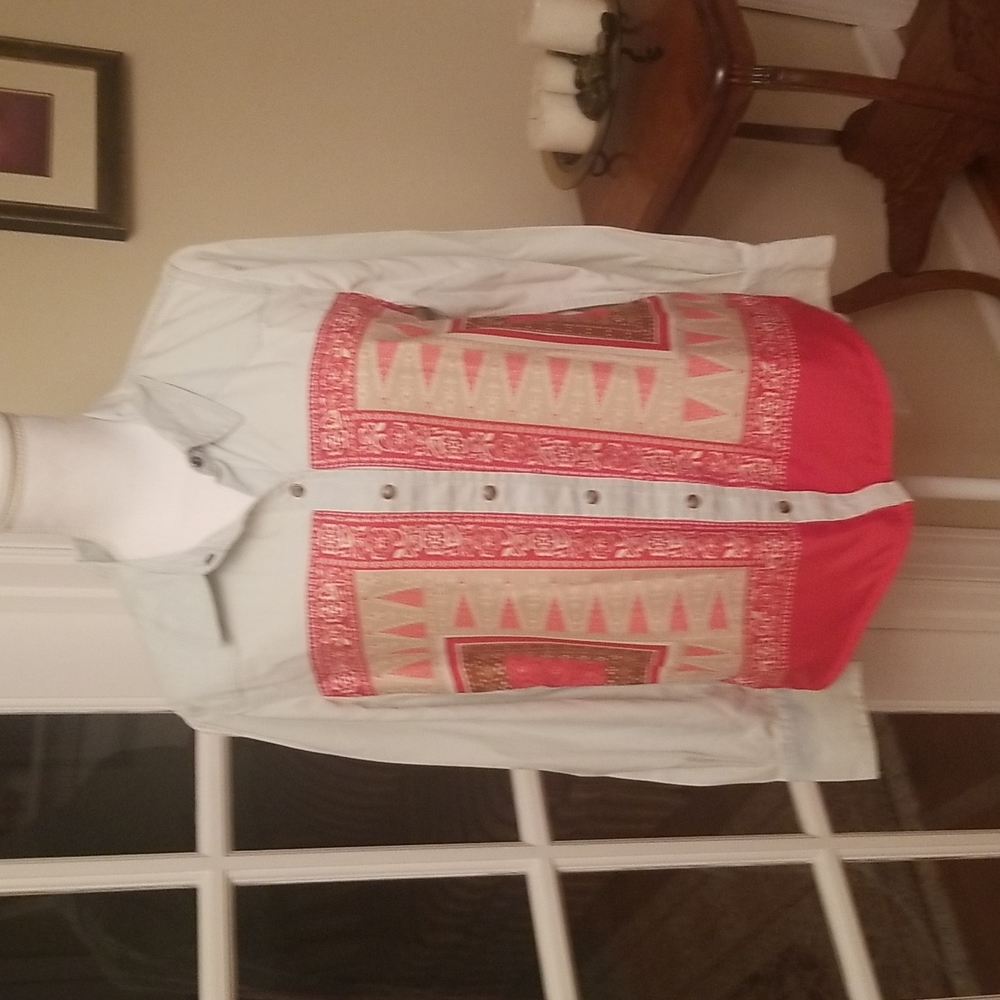 Lucky Brand button down southwest blouse L